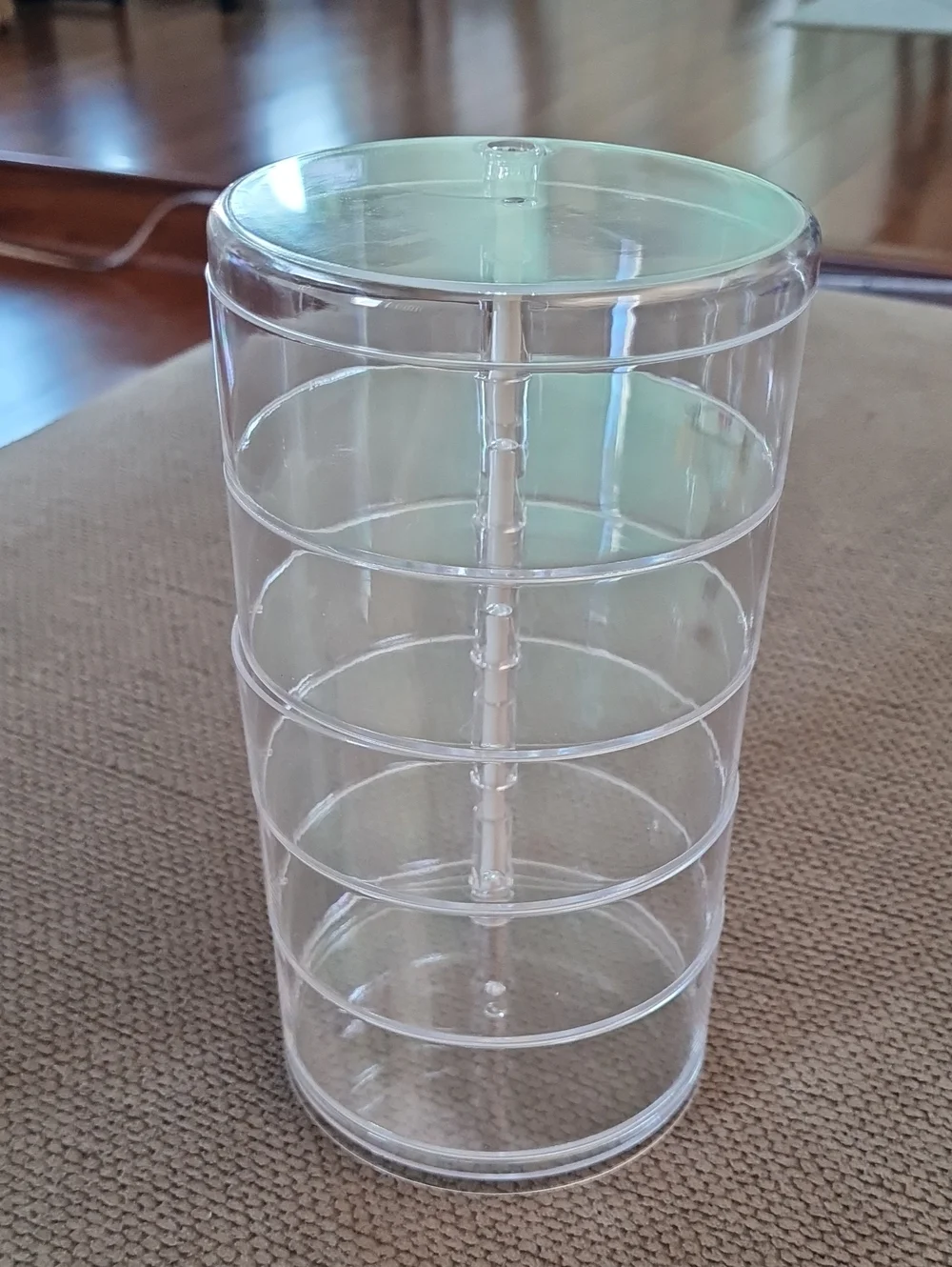 Clear Rotating 5-Tier Makeup/Jewelry Organizer - Transparent